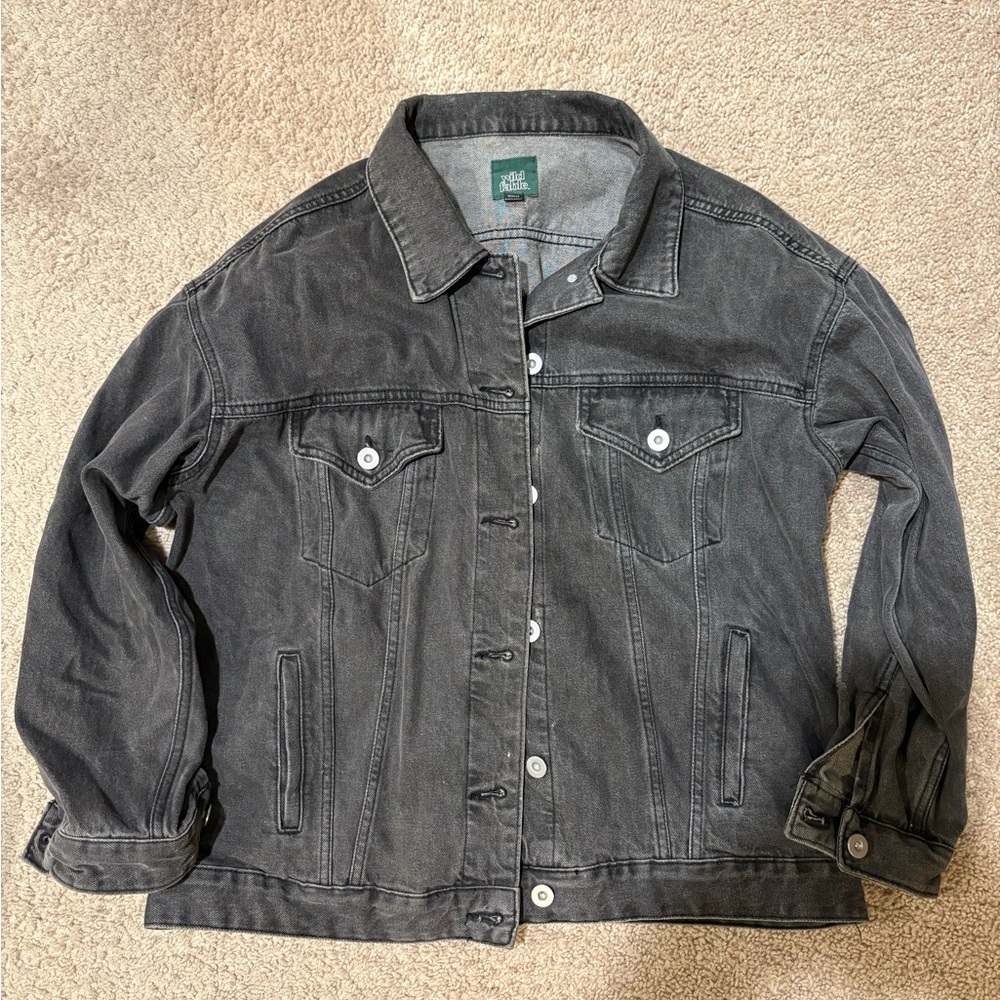 Faded Black Washed Denim Jacket